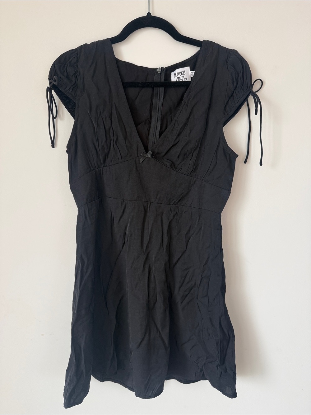 Princess Polly Black Mini Dress with Cap Sleeves